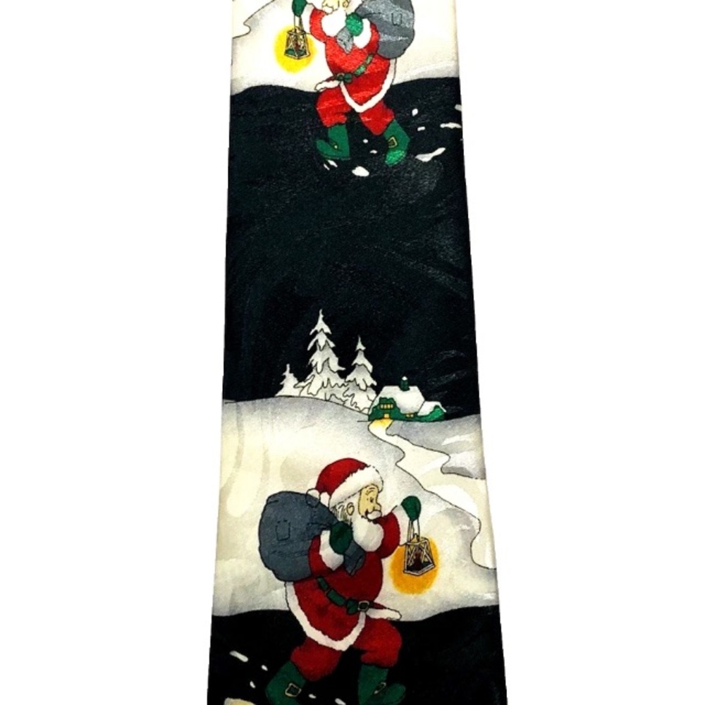 Festive Santa Christmas Tie Hand Made by Fratello  Made in Korea
